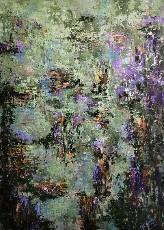 Akrylmålning Garden - Abstract World nr. 2 av Paula Rindborg