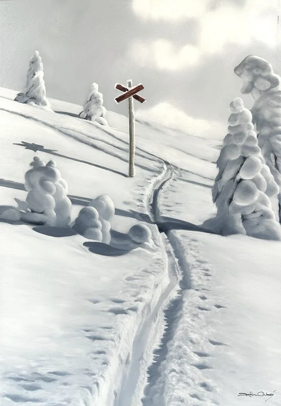 Oljemålning Wintertrack av Sofia Ohlsén