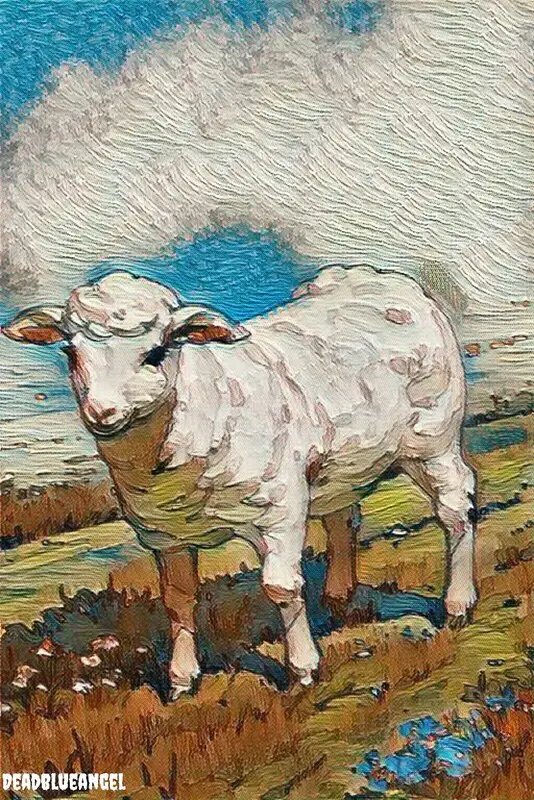 Akrylmålning Lamb av Deadblueangel Lindberg