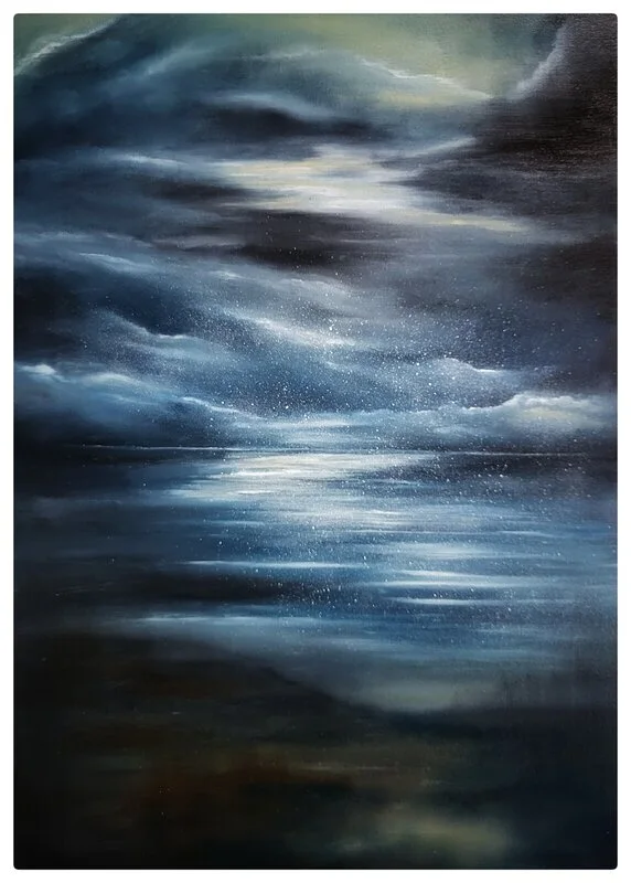 Oljemålning Thunder av Pernilla Moberg