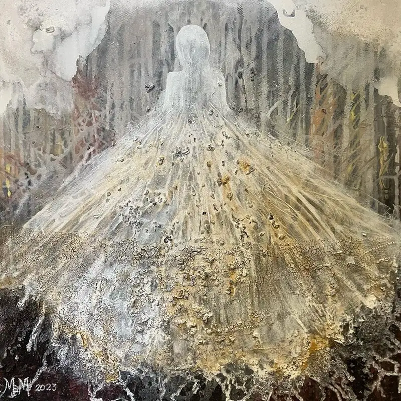 Akrylmålning I am free av Marilyn Miller