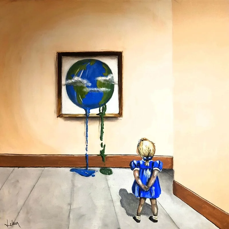 Akrylmålning Mamma varför blöder jorden? av Lehna Fahlström