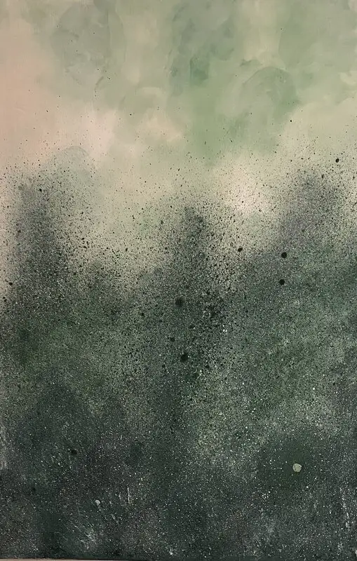 Akrylmålning Grön dimma av Paulina Janwald