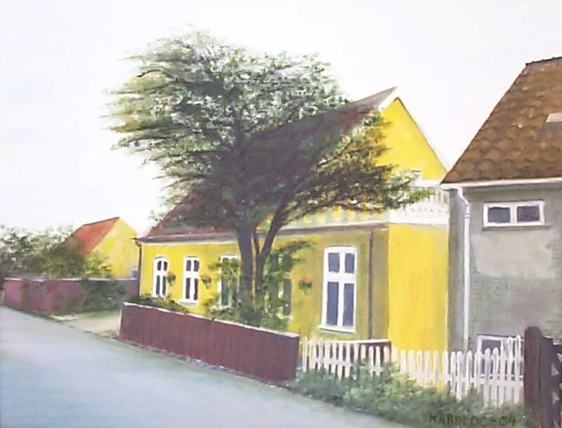 Oljemålning Hus i Skagen av Karin Olander Carlson