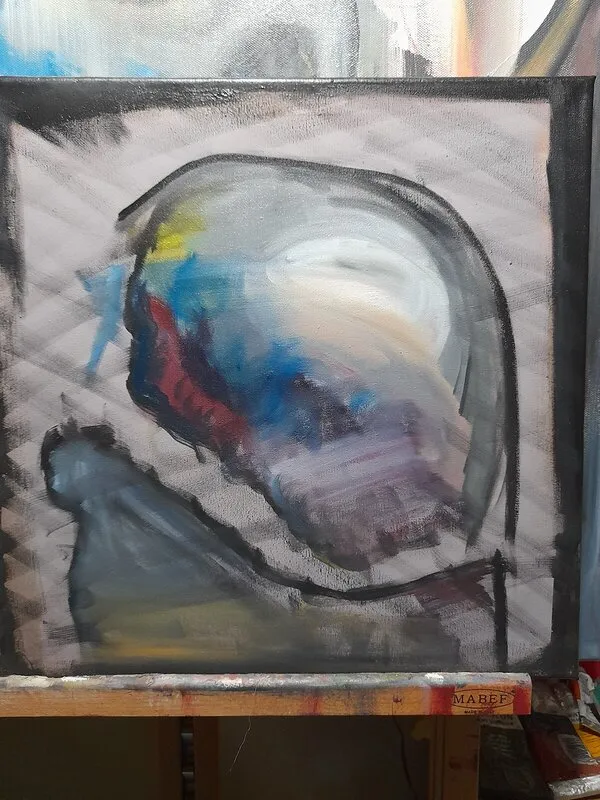 Oljemålning Baba O'Riley av Glenn Roland Klang