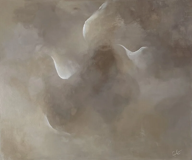 Akrylmålning Sandslott av Fanny Cederqvist