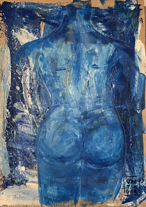 Akrylmålning BLUE av Annika Vretinger