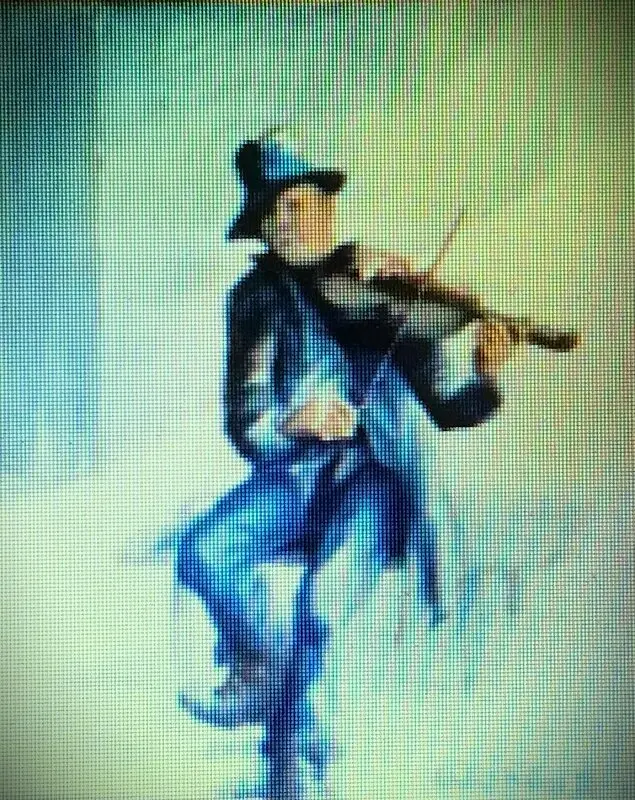 Akrylmålning Spelman av Bernt Källström