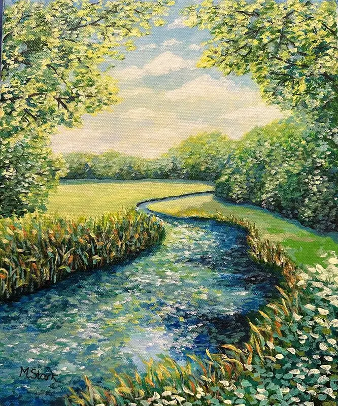 Akrylmålning Landskap av Margareta Stark