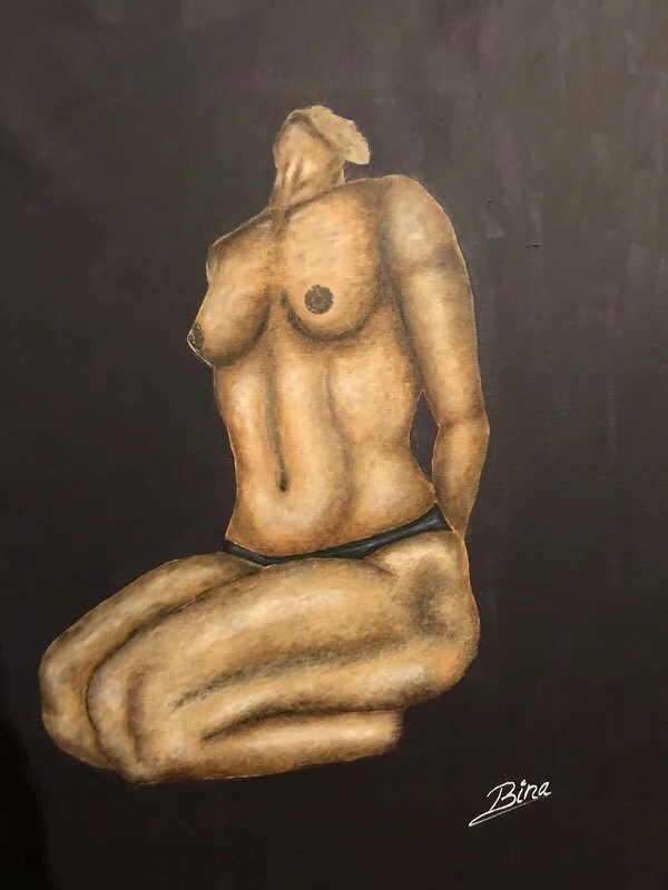 Akrylmålning Exposing posture av Bina Hansson
