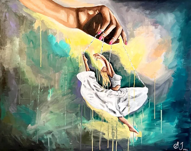 Akrylmålning Wildflower av Sofia Jonsson