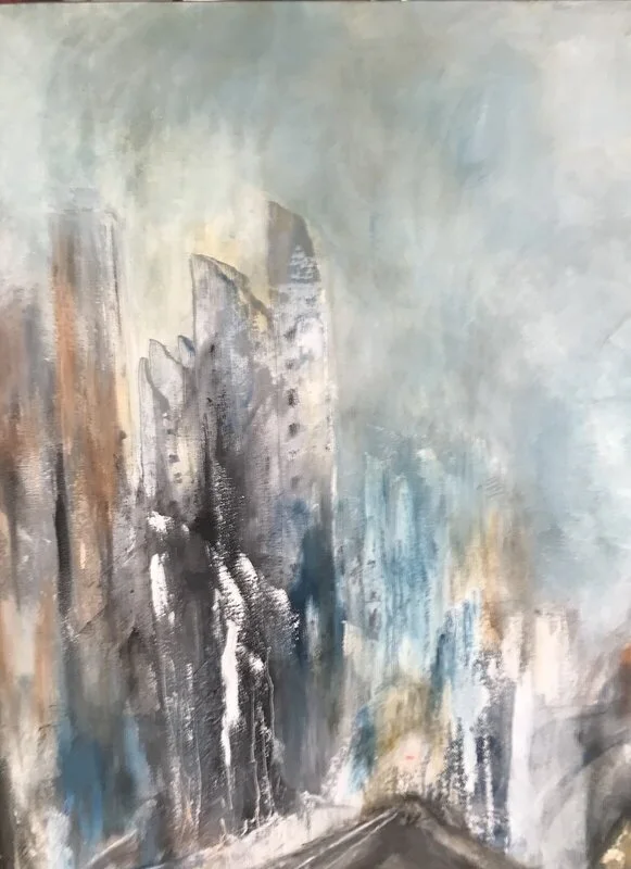 Akrylmålning Crossroads av Gunilla Heidenberg