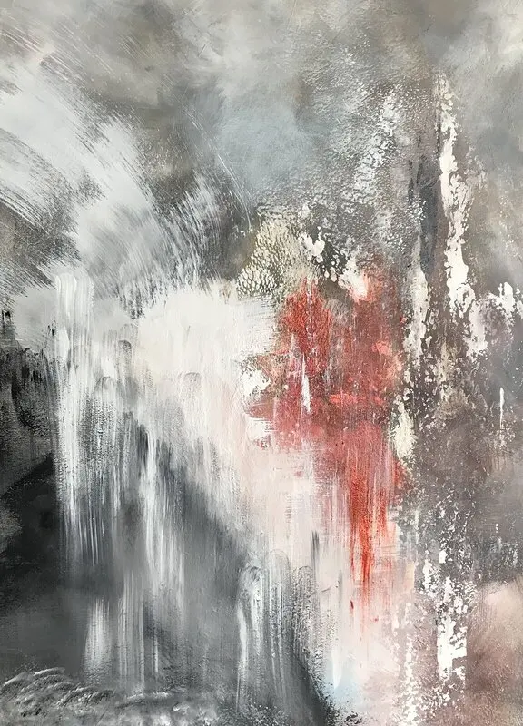 Akrylmålning Heart on Fire av Gunilla Heidenberg