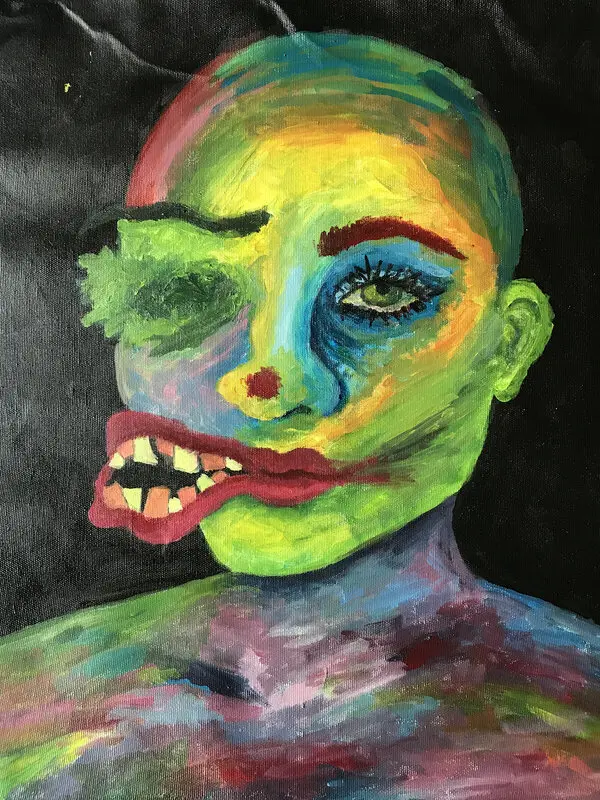 Akrylmålning Vriden av Elin Andersson