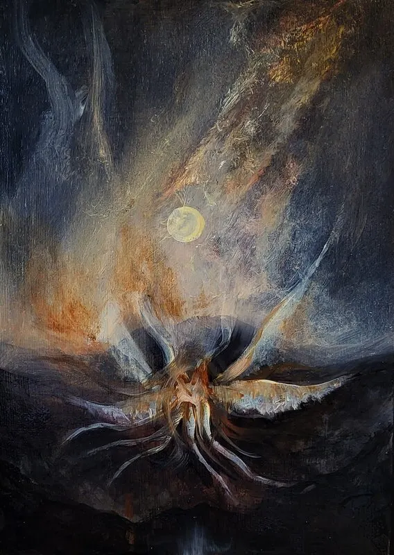 Oljemålning Cosmic Communion av Oannes Hagby