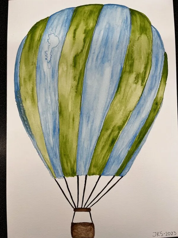 Akvarell Luftballongen av Jolina Ström
