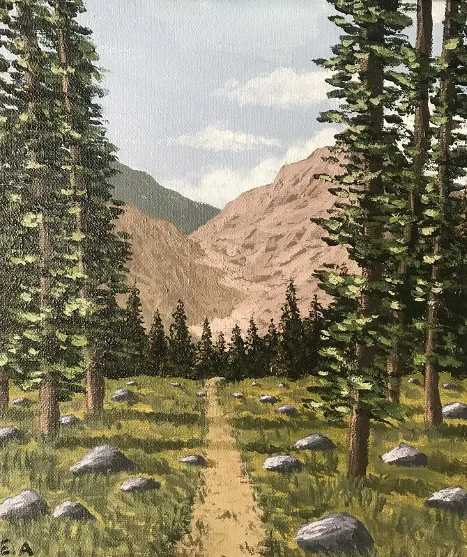 Akrylmålning Ebba av Elin Andersson