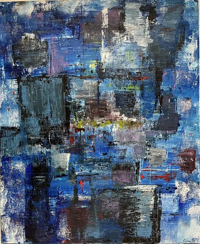 Akrylmålning Blue door av JELO