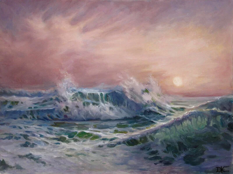Oljemålning Storm på Svarta havet av Dimitri Zukov