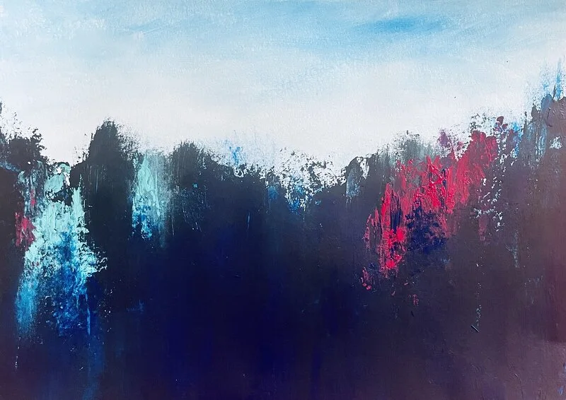 Akrylmålning Skogsparti av Gunilla Tuvin