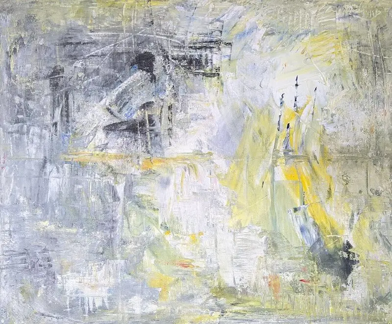 Akrylmålning Gul 0123 av Lena Gudéhn