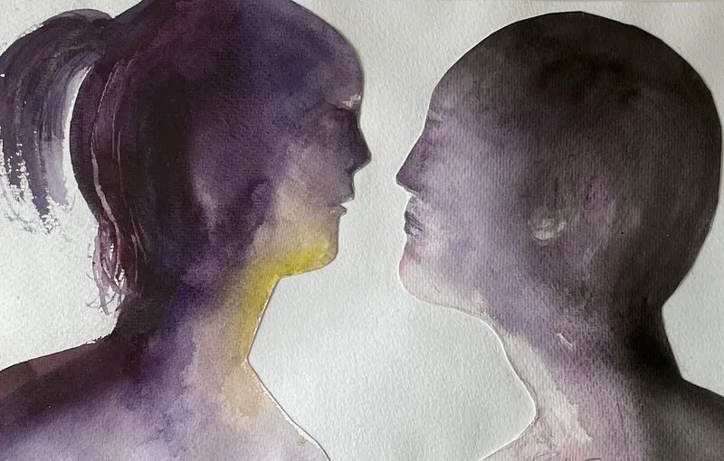 Akvarell Ungt par av Gunilla Tuvin