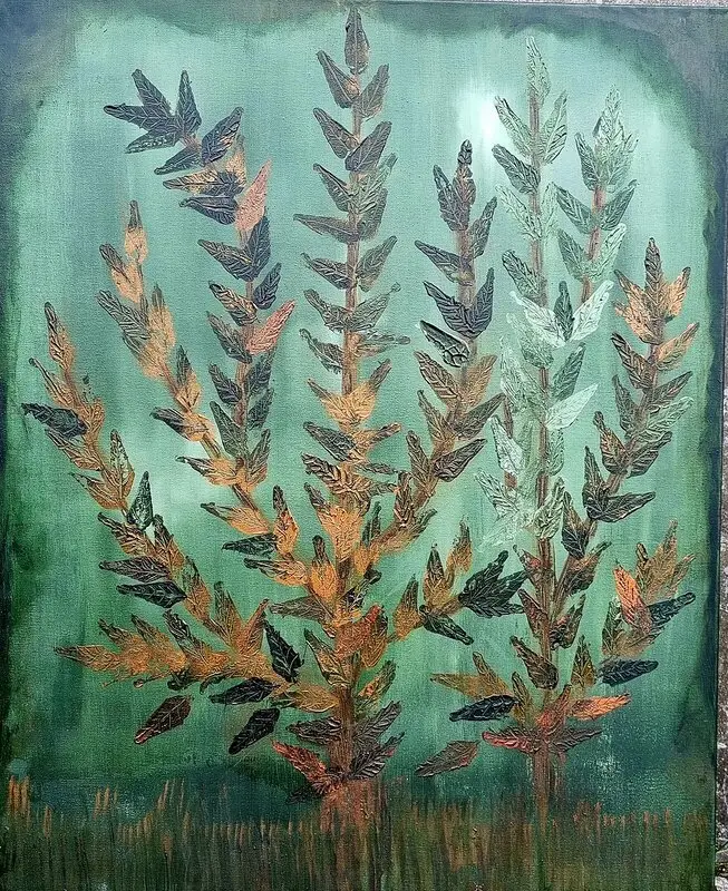 Akrylmålning GRENVERK 73X93 CM av CAMILLA THELIN