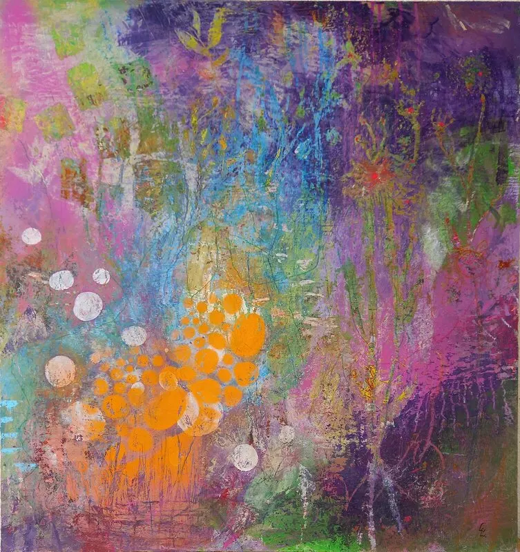 Akrylmålning Vildvuxen av Leena Lohman