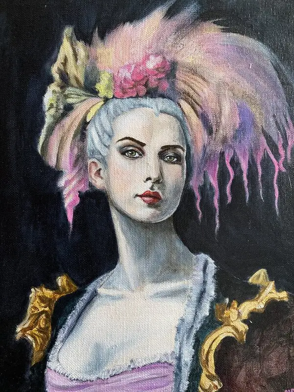Akrylmålning Punkrenaissance 1 av Helena Berggren