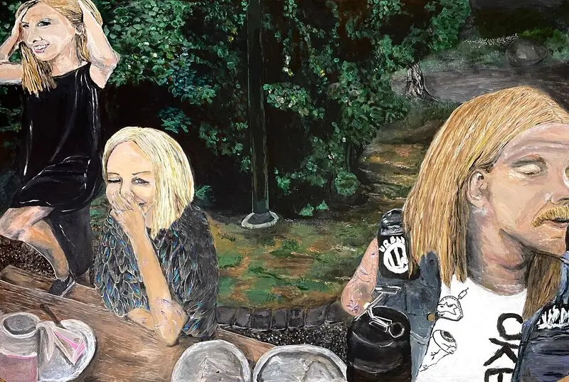 Akrylmålning Kafferep av Charlotta Bjälemark
