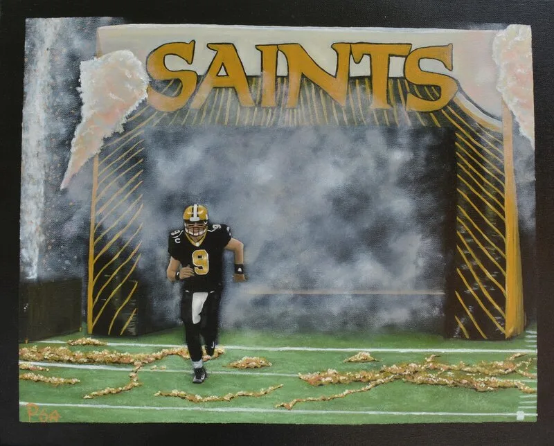 Oljemålning New Orleans Saints Football - Limited edition fine art print av Pernilla Sävestrand