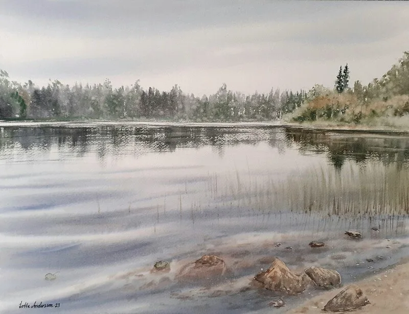 Akvarell Dalälven, Holmen av Lotta Andersson