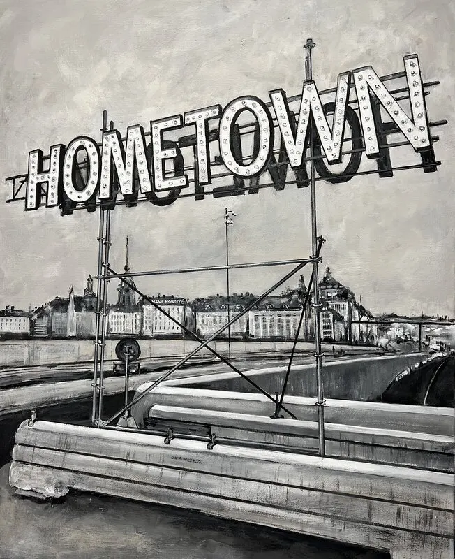 Akrylmålning Hometown av Matilda Skoglund