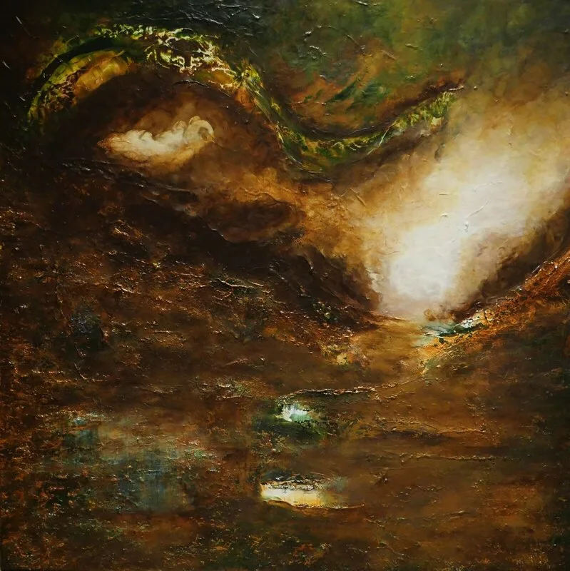 Akrylmålning Paradisus Impiorum av Petter Roman Waldemarsson