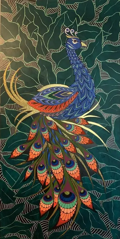 Akrylmålning Påfågel av Azad Rustamov