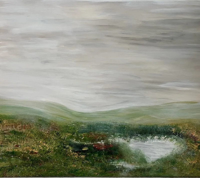 Akrylmålning Fjället av Inger Blomqvist