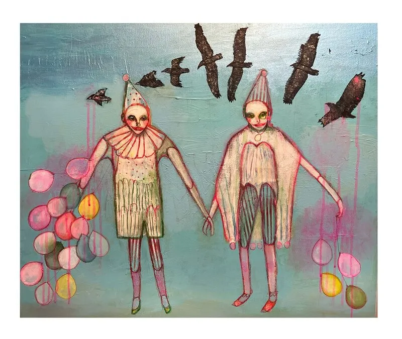 Akrylmålning Låt leken leva av Sofia Linder