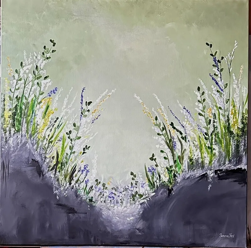 Akrylmålning Springtime av Susanne Thell