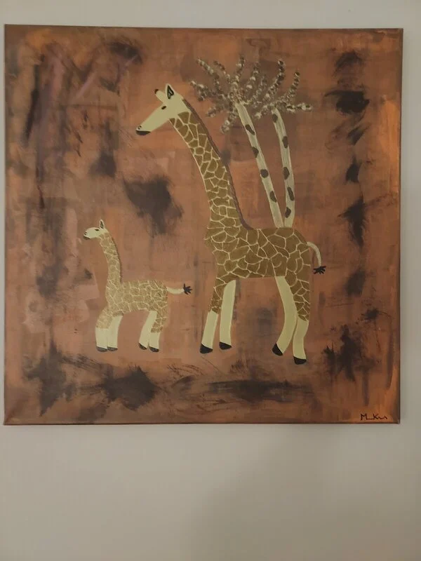 Akrylmålning Familjepromenad av Marie Kalldin