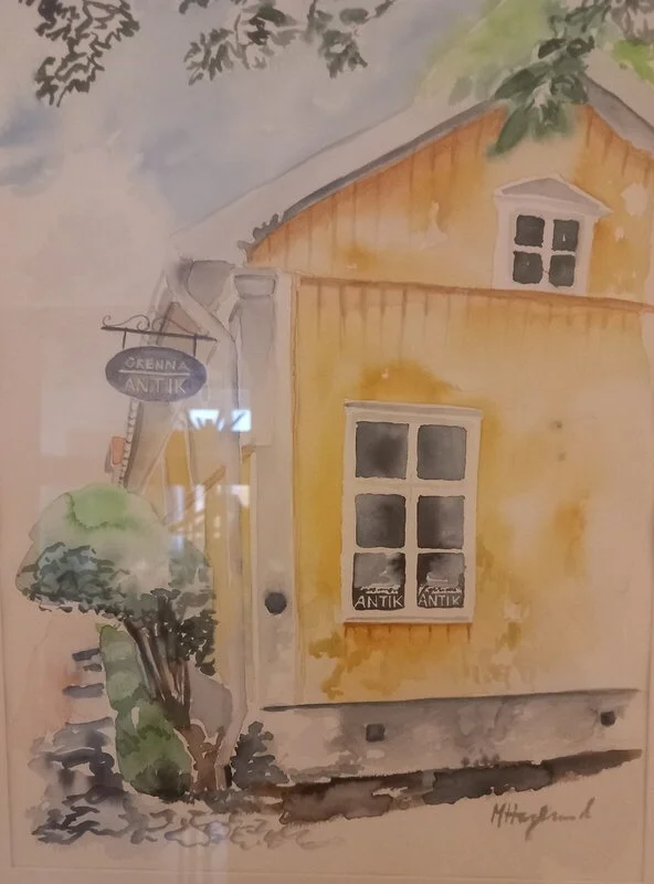 Akvarell Grenna Antik av Monica Haglund