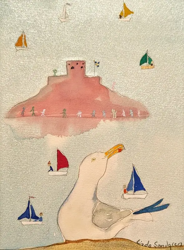 Akvarell Ön i Väster av Linda Sandgren