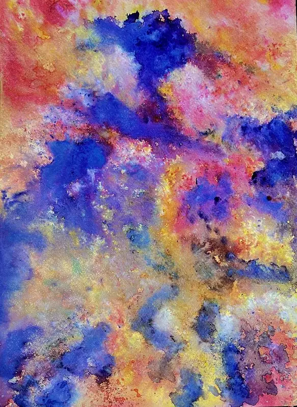 Akvarell Sparkles of light av Marianne Akasha Olofsson