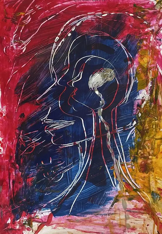 Akrylmålning Root chakra/inner child(akryl) av Malin Strandvall