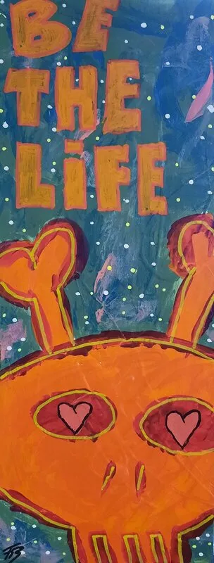 Akrylmålning Nr 369, Life scull av Fredrik Bülow