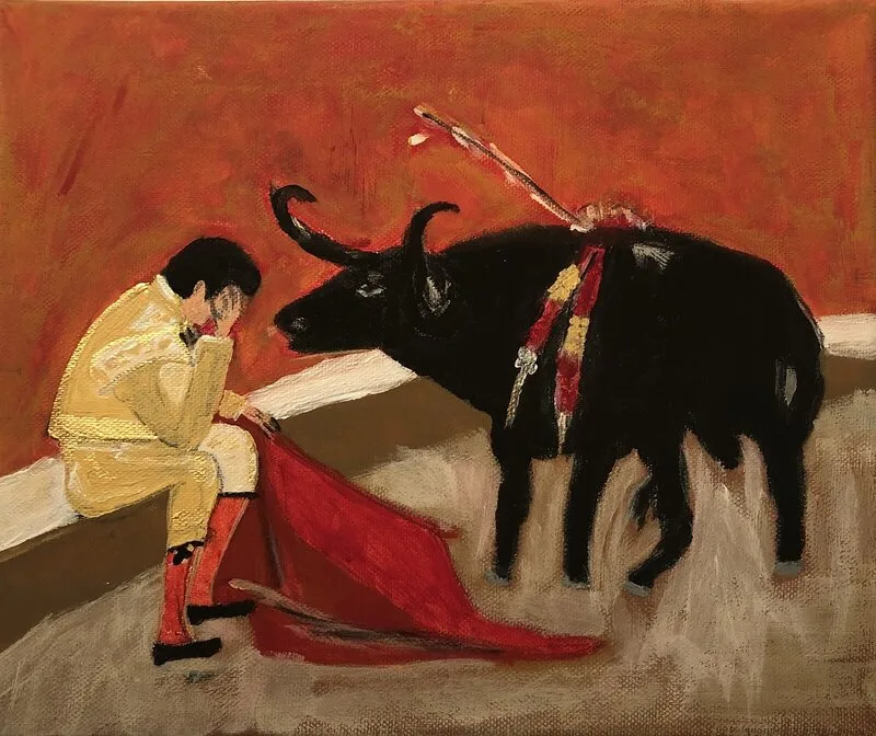 Akrylmålning Sad matador av Sedi Ebrahimi
