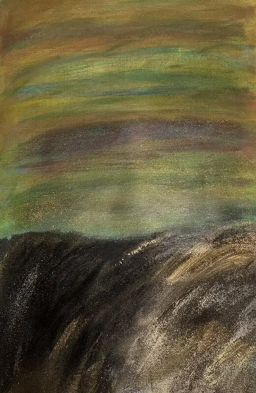 Akrylmålning Glittrande land av Sedi Ebrahimi