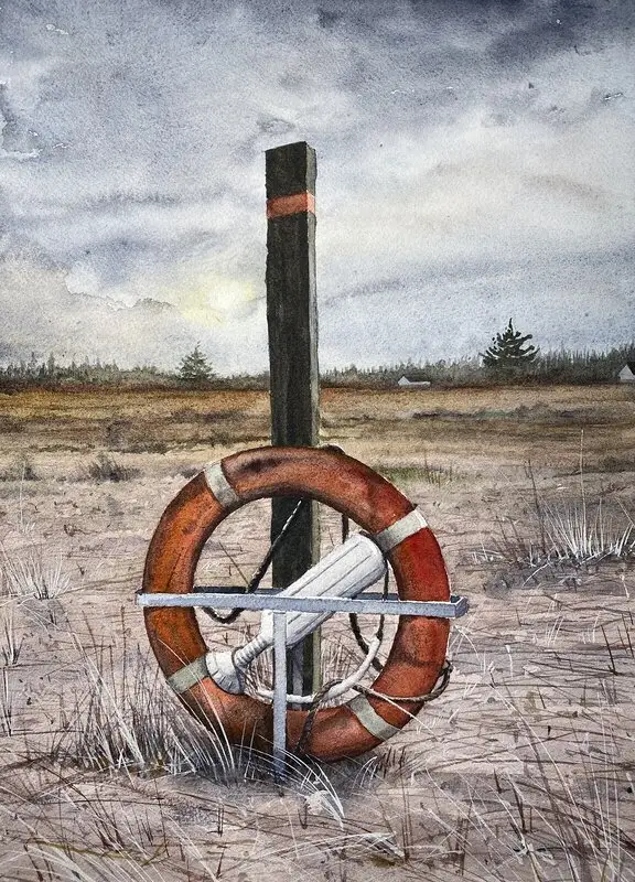 Akvarell Uggerby, Denmark av Jesper Hörberg