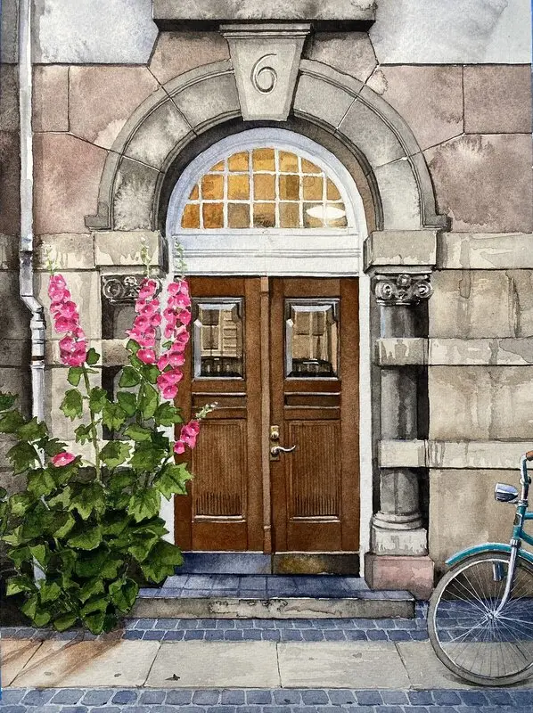 Akvarell Copenhagen, Denmark av Jesper Hörberg