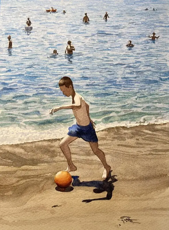 Akvarell Segur De Calafell, Spain av Jesper Hörberg