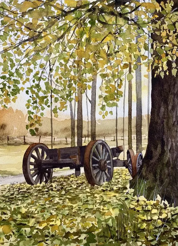 Akvarell Viby, Sweden av Jesper Hörberg